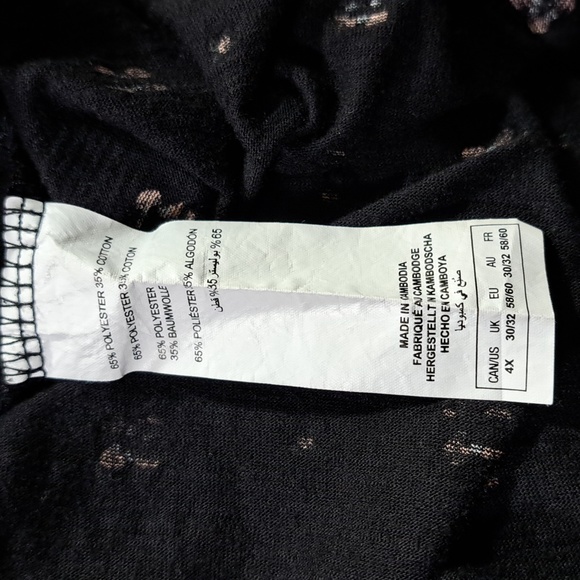 Penningtons In Every Story Black Pink Floral Shortsleeve Tee Peplum VG 4X - Picture 9 of 11